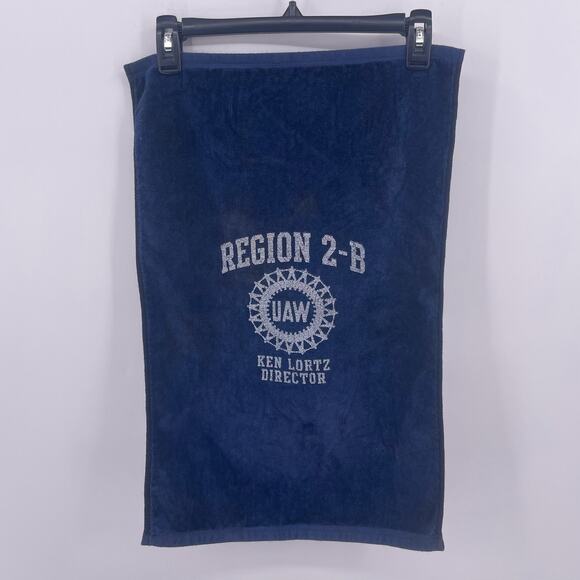 TWO UAW Region 2B Golf Towels Ken Lortz Director Red Blue Ford GM Chrysler - Picture 5 of 9
